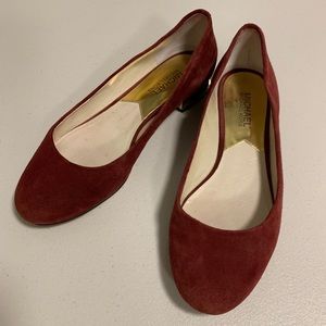 Michael Kors Maroon Red Suede Round Toe Flats